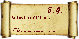 Belovits Gilbert névjegykártya